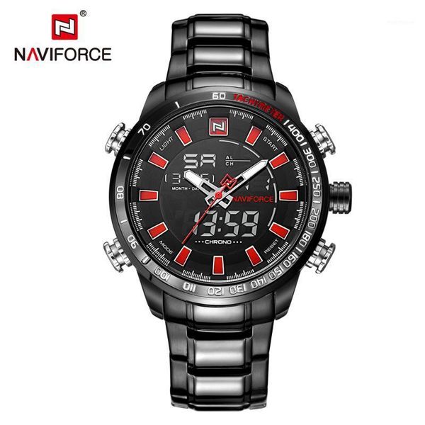 

wristwatches naviforce men's full steel watch quartz analog digital sports watches male clock hours relogio masculino1, Slivery;brown