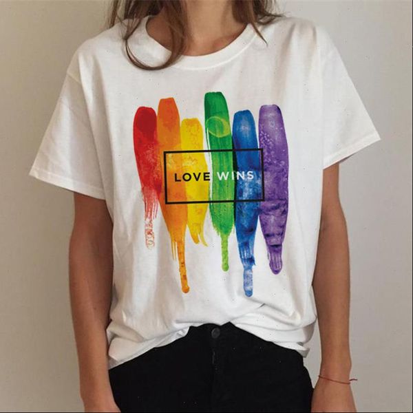 

lgbt t shirt love wins tshirt women gay pride tee shirt lesbian rainbow t shirt harajuku ullzang funny tshirt 90s graphic, White