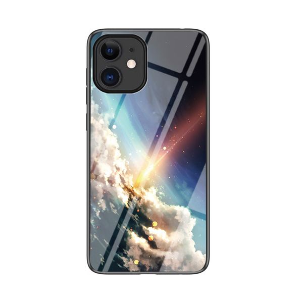 

the latest fashion glass print anti-fall mobile phone case for iphone 12 mini /12/12pro /12pro max cases