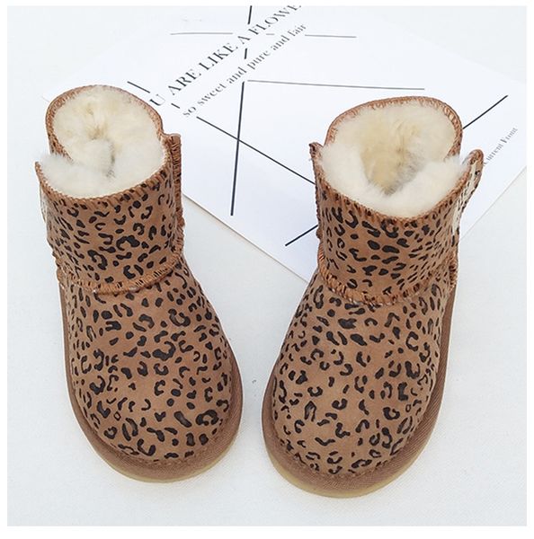 

winter australia baby girls snow boots warm sheep skin leather fur baby botas waterproof infant boot boys bootie shoes non-slip y201028, Black;grey