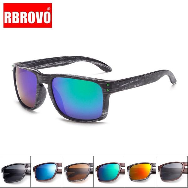 

rbrovo 2020 imitation wood grain sunglasses women brand designer unique wooden legs glasses reflective mirror, White;black