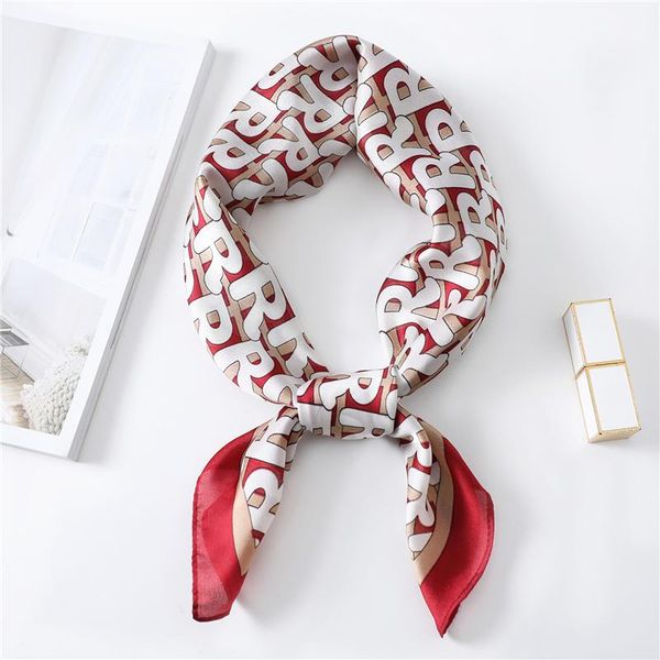 

2020 design silk women neck scarf letter print foulard shawls lady wraps 70cm square scarves hair band kerchief tie jlltxw bdecoat, Blue;gray