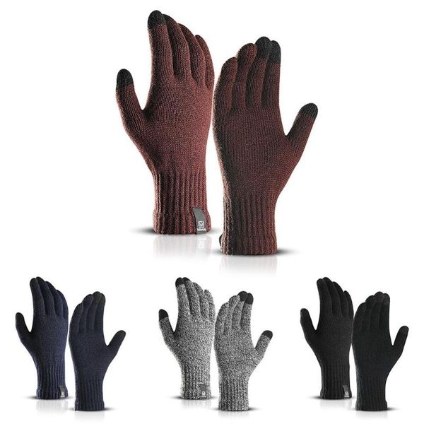 

ski gloves skiing full finger touch screen windproof thermal knitted handwear sportswear