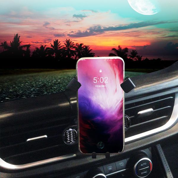 

подходит для alfa romeo стельвио 949 -2020 аксессуары carbon мобильный сотовый телефон владельца автомобиля air vent mount stand 1set