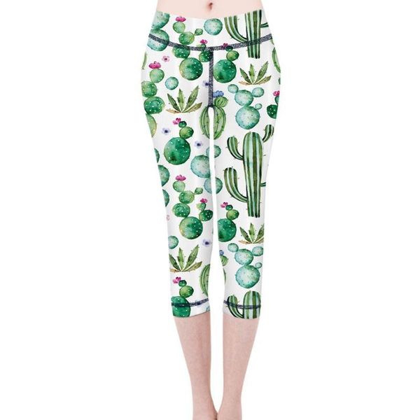 

woman high waist fitness legging sport leggings cactus print yoga trousers female yoga pant hip push up women elastic waist, White;red