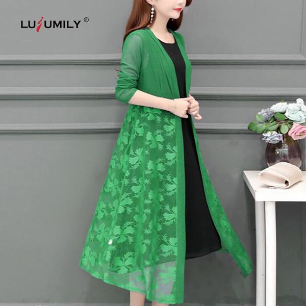 

lusumily women long daily cardigan women sun shirt sunproof outerwear female blouse summer beachwear girl lidy jacket coat, White