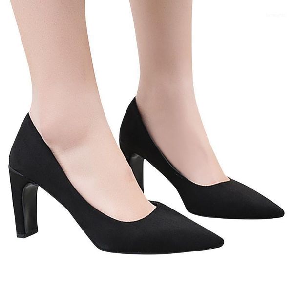 

dress shoes sagace women shallow single high heels elegant working casual thick heel for ladies single1, Black