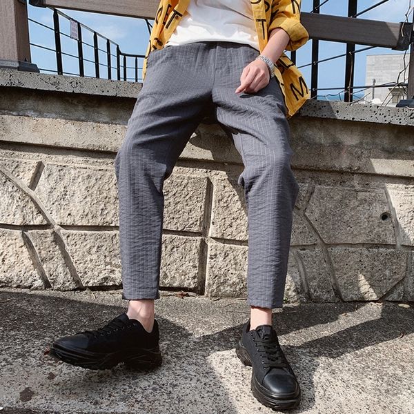 

zjwei men's sports capris summer pants student fashionable and fresh striped thin for casual casual pants men slacks pqebl, Blue