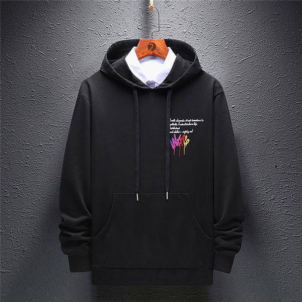 

2020ss spring and autumn new men's hoodies, high-end cotton printed letters, long sleeve round neck panel hoodies, fashionable, Black