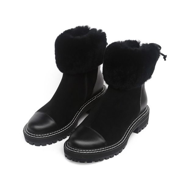 

2021 women high-quality ankle women's shoes warm snowboots new platforms fringe heels black boots 39 n4en