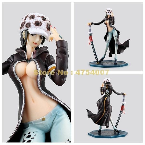 

22cm one piece female body trafalgar law girl ver pvc doll lady model action figure toy y200421