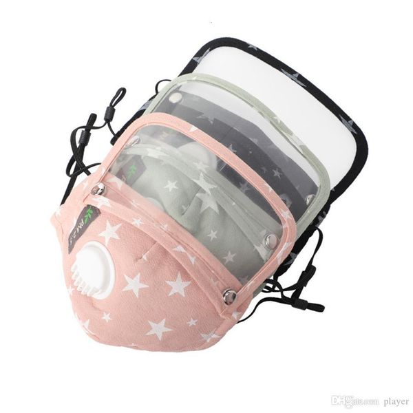 

nechild face mask eye mask 2in1 with breathing valve reusable washable face mask cover anti dust pm2.5 respirator anti-bacterial masks child