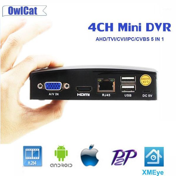 

kits 5 in 1 4ch ahd dvr surveillance security cctv digital video recorder 1080n hybrid nvr h.264 for analog cvi tvi ip1, Black;white