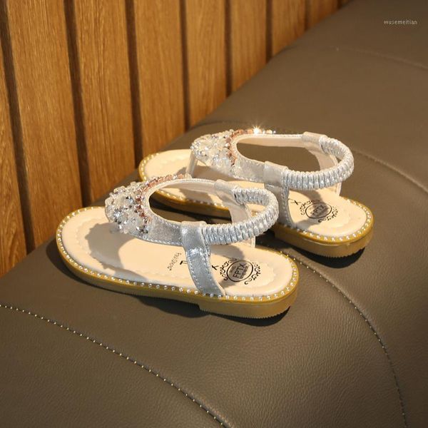 

sandals telotuny toddler kids baby girls anti-slip crystal elastic band princess shoes beach children jun61, Black;red