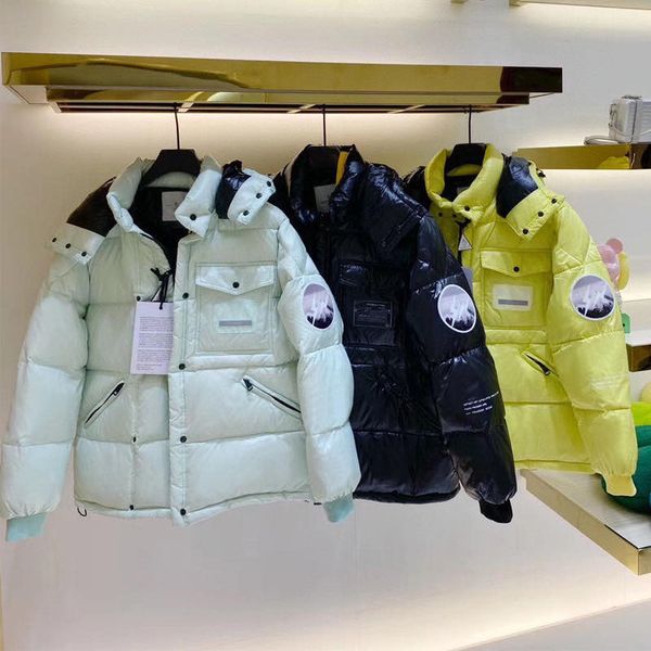 

2020 men's and women's hooded down coat, thickened warm solid color down coat, Black