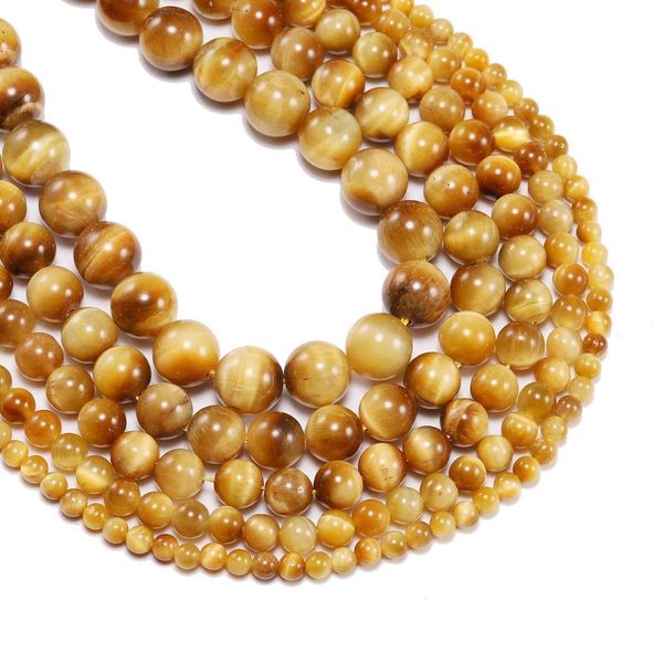 

1strand lot 4 6 8 10 12mm aaa natural stone gold tiger eye agat round beads loose spacer bead for jewelry making h jlljnp