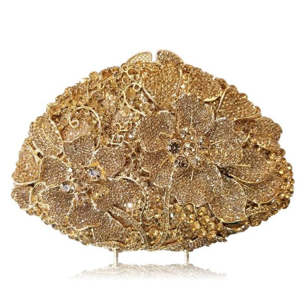 

silver and gold metal crystal women party purse fashion rhinestone women evening clutches bags wedding handbags bridal clutch