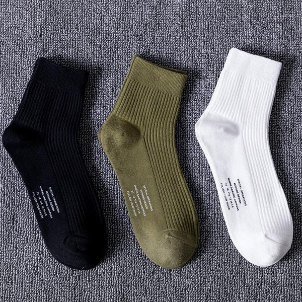 

la maxpa men socks graffiti green crew cotton socks for male jungle style winter classic men's camouflage k17821, Black