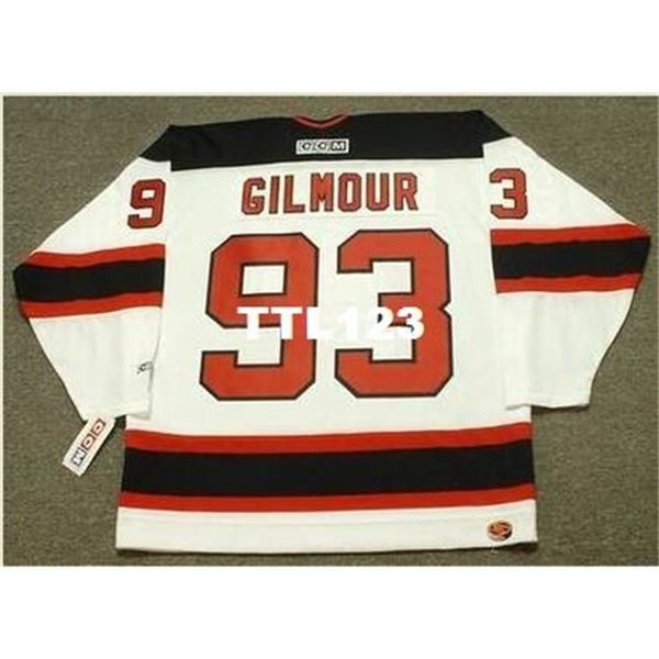 

121 #93 doug gilmour new jersey devils 1997 ccm hockey jersey or custom any name or number retro jersey, Black