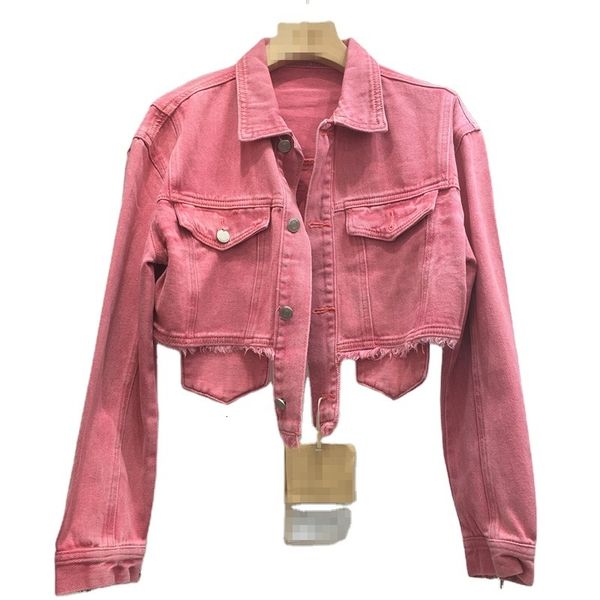 

crop oem airbrushed jeans jacket women