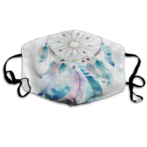 

dustproof washable reusable dreamcatcher watercolor feather mouth cover mask protective warm windproof mask
