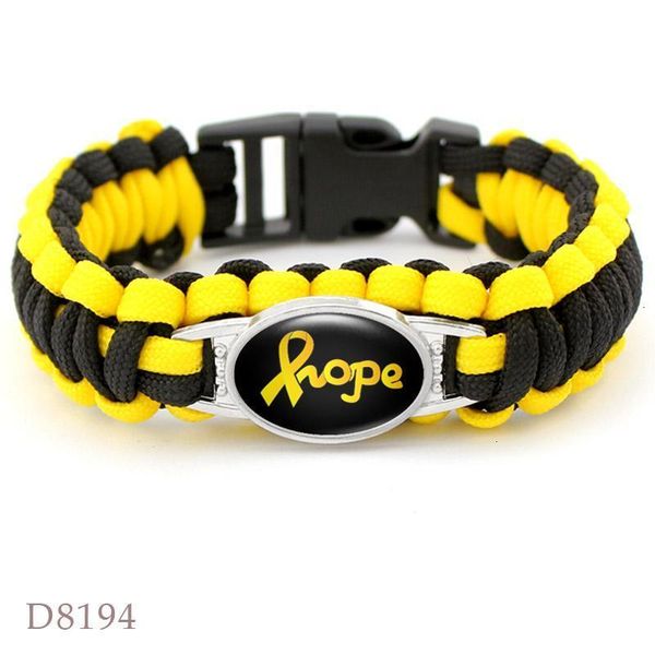 

childhood parachute fashion1u90fighter ribbon awareness cancer 550 yellow cord wristband survival paracord bracel