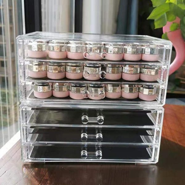 

3/4/5 layer nail storage box cosmetic organizer makeup nail polish storage box acrylic jewelry transparent drawer