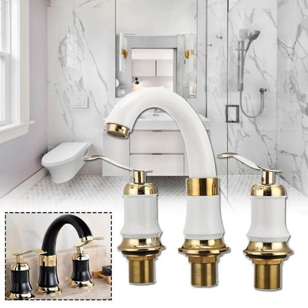 

bathroom sink faucets faucet cold mixer tap with pipes ceramic valve core basin bathtub deck mounted tub water