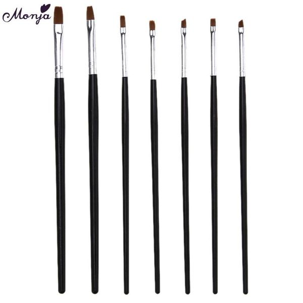 

7pcs/lot nail art suit light therapy pen carving brush pen crystal rod ptherapy gel drawing brushes set manicure tools, Yellow
