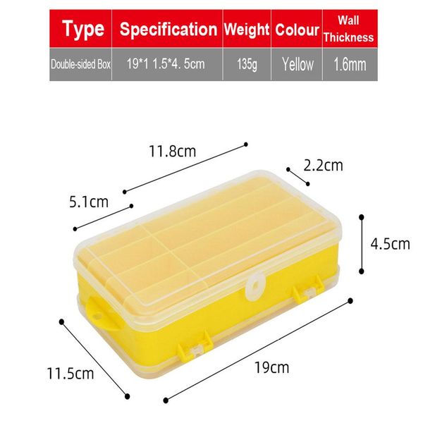 

reversible lure case 13 room double sided plastic bait jig storage box high strength fishing tackle accessory boxes sqccnd bdehair