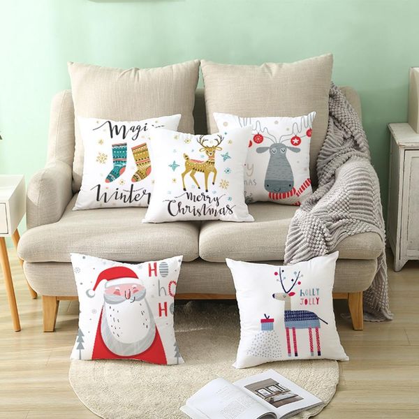

reindeer santa claus cushion cover merry christmas decorations for home christmas ornament navidad 2020 xmas gift new year 2021 bbyhzv