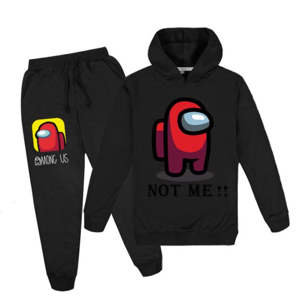 

boys printing 2020 girls children's sle fashion autumn and winter hoodie sweater suit ou00, Black