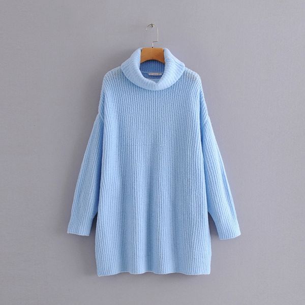 

ies women sweater turtleneck sweaters oversized knitted winter fashion long pullovers 201203, White;black