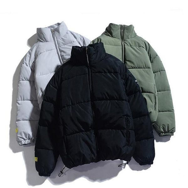 

men's down & parkas 2021 winter men solid color quality brand men's stand collar warm thick jacket male fashion casual parka coat1, Black