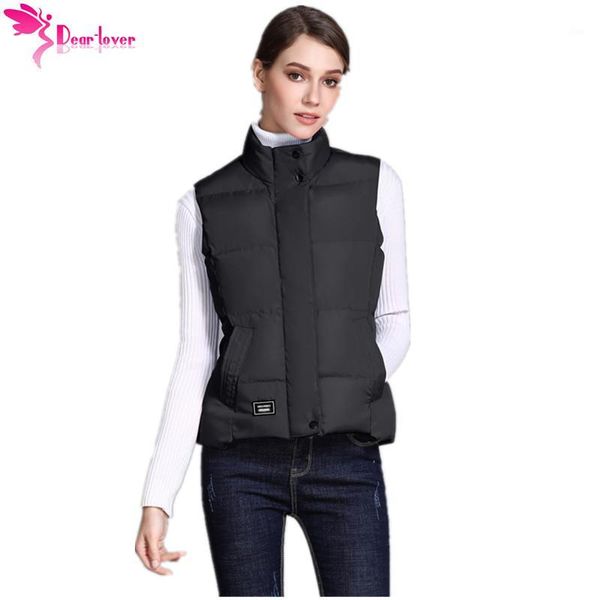 

dear lover 2018 new women vests winter waistcoat black sleeveless female cotton jacket windproof cotton casual plus size lc852001, Black;white