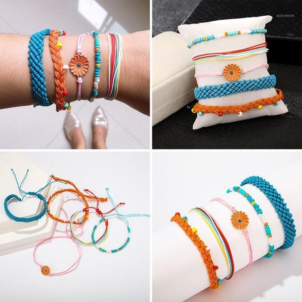 

5pcs x waterproof string dreaming outloud pack sunflower bracelet handmades1, Golden;silver