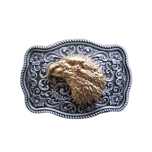 

small size vintage original eagle head western belt buckle boucle de ceinture, Slivery;black