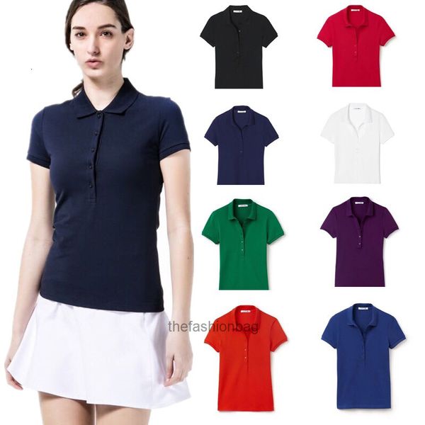 

womens polos shirt embroidery short sleeve cotton jerseys sales clothing multiple colour asian size feminine t shirts slim fit polo, White