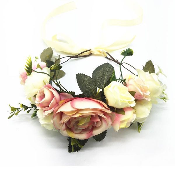 

rose flower crown floral headband garlands women girls hair accessories bride wedding flower wreath headdress o qylvml