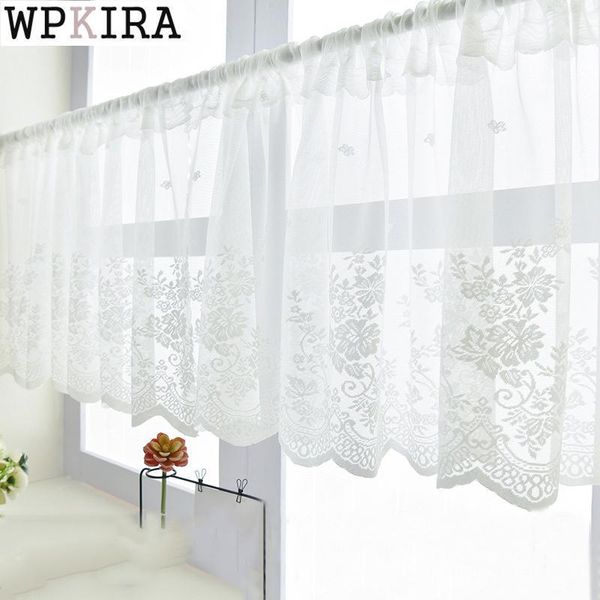 

curtain & drapes lace half coffee for living room delicate short bay window sheer drape tulle d029#401