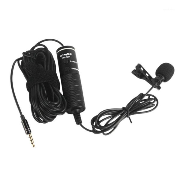

lavalier microphone rechargeable omnidirectional condenser clip-on mic with led indicator for recording vlog1