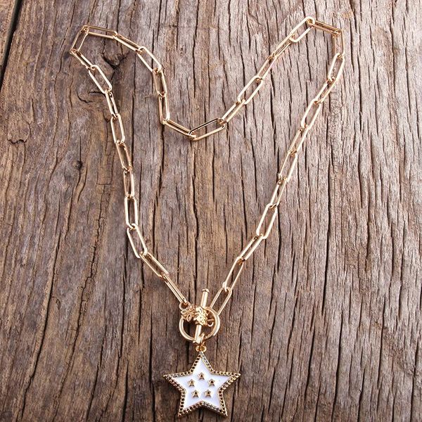 

rh fashion choker necklace collar statement hip hop chunky gold color chain star / cross charm punk necklaces, Silver