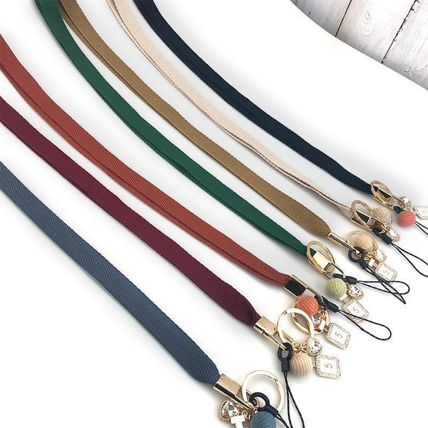 

fashion solid color soft neck lanyard strap for phone charm accessories keys id card gymhanging rope camera usb holder h jllohp