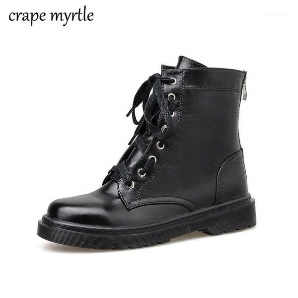 

boots winter woman shoes comboy motorcycle women's gothic punk combat thick female yma9501, Black