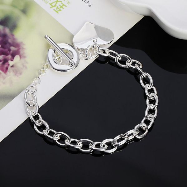 

wholesale price charms heart beautiful bracelet silver color fashion wedding lady bracelet jewelry h285 wholesale price h bbycwo, Black