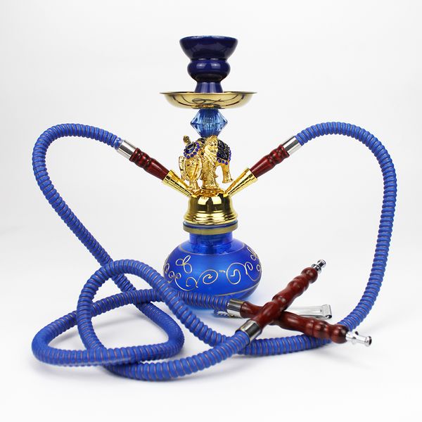 

glass decorating by indian elephant sheesha hookah narguile chicha small portable set double hose