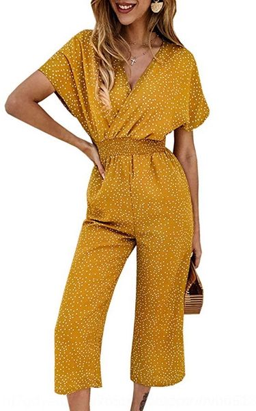 

idxl0 9859pants women's elastic body pants jumpsuit cross waist loose casual printed cropped jumpsuit gobre, Gray
