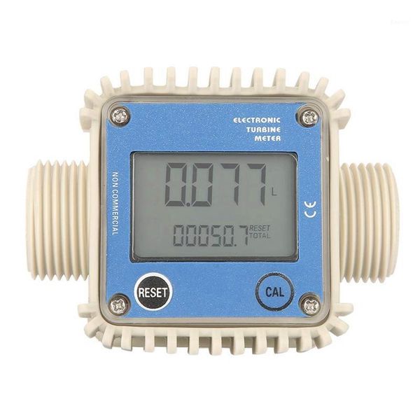 

k24 lcd turbine digital fuel water hose flow meter widely used for chemicals water blue1
