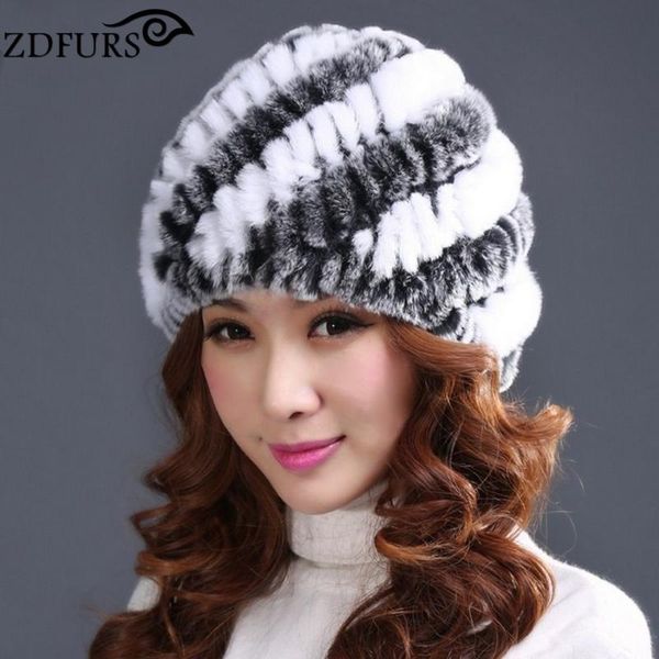 

fxfurs women's fashion real knitted rex fur hats lady winter warm charm beanies caps female headgear zdh-161001, Blue;gray