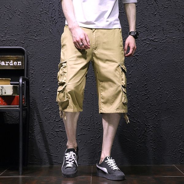 

jxvda summer new korean style south korea tooling cropped cropped pants slim thin men's sports capri capri pants men's ipyxn, Blue